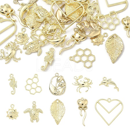 10Pcs 10 Styles Rack Plating Alloy Pendants FIND-YW0010-47-1