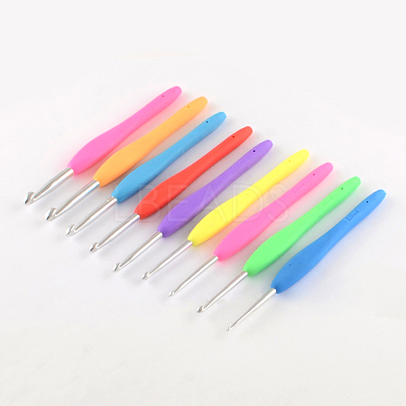 Aluminum Crochet Hooks with Rubber Handle Covered TOOL-R094-1