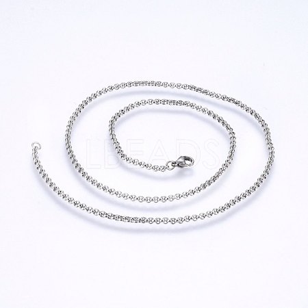 Tarnish Resistant 304 Stainless Steel Cable Chain Necklaces NJEW-P226-02P-04-1