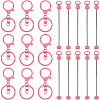 20Pcs 2 Styles Baking Paint Zinc Alloy Keychain Claspsp with Iron Bar Beadable Keychain FIND-SC0009-54A-1