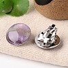 Natural Amethyst Dome/Half Round Clip-on Earrings EJEW-J090-07-1
