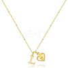 Brass Initial and Heart Pendant Necklaces for Women FS-WG01F32-12-1