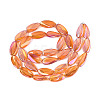 Electroplate Transparent Glass Beads Strands EGLA-N055-02E-2