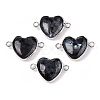 Natural Larvikite Love Heart Pendants G-T138-205K-P-1
