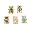 Brass Micro Pave Cubic Zirconia Slide Charms ZIRC-I068-01G-1