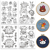 4 Sheets 11.6x8.2 Inch Stick and Stitch Embroidery Patterns DIY-WH0455-191-1