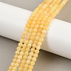 Natural Yellow Jade Bead Strands G-K121-01-4mm-2