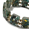 Dyed Natural Imperial Jasper with Resin Beaded Stretch Bracelets BJEW-G698-01A-01-2