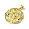 Mother's Day Real 18K Gold Plated Brass Micro Pave Cubic Zirconia Pendant KK-H472-05G-02-2