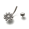 304 Stainless Steel Clear Cubic Zirconia Curved Barbell Belly Button Rings AJEW-D306-03P-01-3
