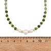 Gradient Color Gemstone & Natural Cultured Freshwater Pearl Beaded Necklaces NJEW-JN06316-01-3