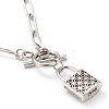 Brass Micro Pave Clear Cubic Zirconia Pendant Necklaces NJEW-JN02952-4