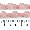 Natural Rose Quartz 3-Hole Guru Beads Strands G-H064-E01-01-5