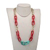 Personalized Aluminium & Acrylic Chain Necklaces NJEW-JN02911-02-4