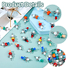 30Pcs 10 Colors Handmade Lampwork Beads with Glass Pearl Round Bead Pendants PALLOY-FH00165-4