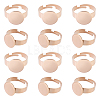 Unicraftale 12Pcs Adjustable 304 Stainless Steel Finger Rings Components STAS-UN0037-72-1