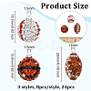 24Pcs 3 Style Handmade Polymer Clay Rhinestone Pendants PALLOY-OC00047-2