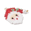 Christmas Themed Glass Seed Beaded Pendants PALLOY-MZ00868-01-3