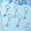 Stainless Steel with Natural Gemstone Pendants Keychain KEYC-JKC00776-M-2