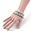 Handmade Polymer Clay Heishi Beads Stretch Bracelets Set BJEW-JB07401-01-3