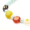 Millefiori Flat Round Beads Stretch Bracelet for Teen Girl Women BJEW-JB06934-5