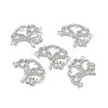Brass Micro Pave Clear Cubic Zirconia Connector Charms KK-E068-VB054-4