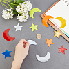 AHANDMAKER 8Sets 2 Style Star & Moon PET Safety Reflector Strips Adhesive Stickers AJEW-GA0003-53-3