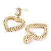 Brass with Glass Dangle Stud Earrings EJEW-Q800-03KCG-2