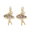 Brass Micro Pave Cubic Zirconia Pendants KK-E068-VB141-2