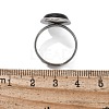 Half Round Natural Black Agate Finger Rings X-RJEW-M062-01P-05-3