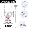 1Pc 304 Stainless Steel Heart Pendant Urn Ashes Necklaces NJEW-CN0001-19RGP-2