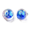 UV Plating Rainbow Iridescent Acrylic Beads OACR-A014-02E-2