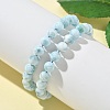 Round Natural Hemimorphite Beaded Stretch Bracelets for Men Women BJEW-B136-01B-1