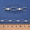 Handmade Brass Pave Clear Cubic Zirconia Horse Eye Link Chains CHC-G027-03S-3