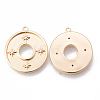 Brass Micro Pave Clear Cubic Zirconia Pendants KK-N232-175G-NF-2