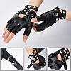 2 Pairs PU Leather Biker Punk Gloves with Belt AJEW-CL0003-02-6