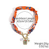 Rectangle Alloy Enamel & Resin & Glass & Plastic Pearl & Rhinestone Tassel Scarf Choker Necklaces FS-WG248CD-05-1