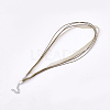 Waxed Cord and Organza Ribbon Necklace Making NCOR-T002-290-2