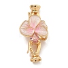 Brass Micro Pave Clear Cubic Zirconia Fold Over Clasps KK-U037-22G-01-1