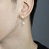 Brass Micro Pave Cubic Zirconia Hoop Dangle Earrings WGB4EB7-01-4