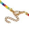 6 Solid Colors Glass Beaded Necklaces NJEW-JN04900-5