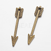 Tibetan Style Zinc Alloy Arrow Pendants TIBEP-M002-102-NR-1