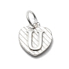 925 Sterling Silver Heart with Capital Letter Charms STER-S009-13U-S-1