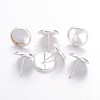 Brass Stud Earring Settings IFIN-Q006-10mm-S-NF-1