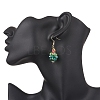 304 Stainless Steel Glass Seed Beads Christmas Tree Dangle Earrings EJEW-MZ00581-01-2