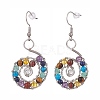 Natural & Synthetic Mixed Gemstone Braided Vortex Dangle Earrings X-EJEW-JE04906-02-1