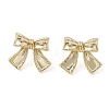 Bowknot Brass Stud Earrings EJEW-M245-11G-2