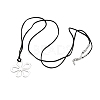 Waxed Cord Adjustable Wrap Choker Necklaces NJEW-A013-02-3