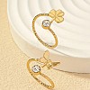 2Pcs 2 Styles Brass Crystal Rhinestone Butterfly Clover Cuff Toe Ring Sets FS-WG20A77-03-3