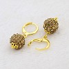 (Jewelry Parties Factory Sale)Dangling Round Ball Resin Rhinestone Earrings EJEW-J080-14G-2